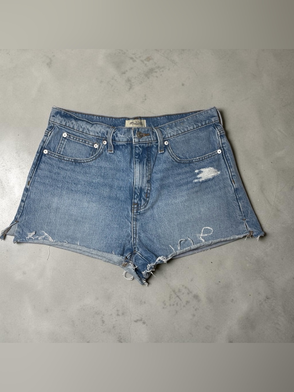 Madewell Relaxed Denim Cut Off Shorts Blue Jeans Button Fly Size 29